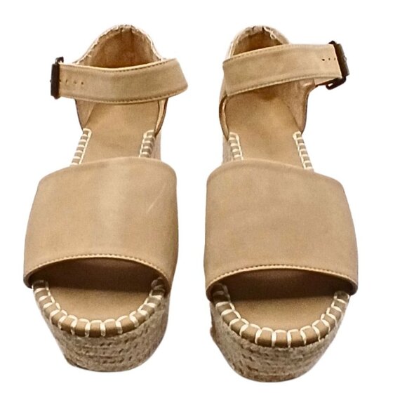 So Tan Womens Espadrille Wedge Sandals Size 10 Boho Chic Vegan Strap Open Toe - Picture 3 of 6